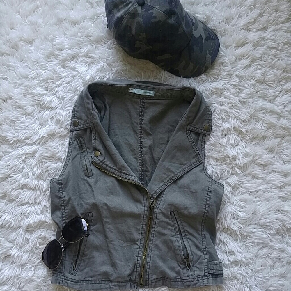 Linen olive green  vest